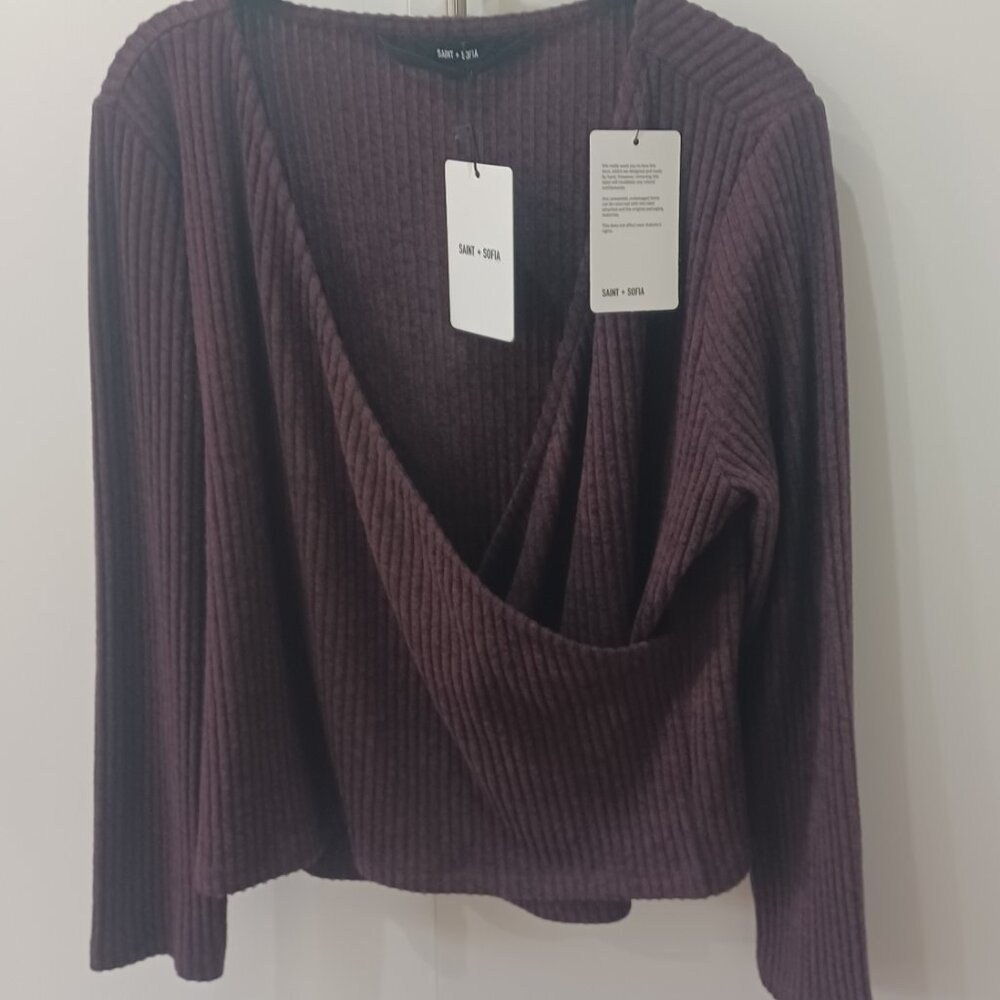 Cute wrap sweater/top, size 14/16 - Picture 2 of 9